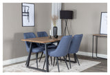 Velvet Delux Dining chair, Blue, Black metal legs