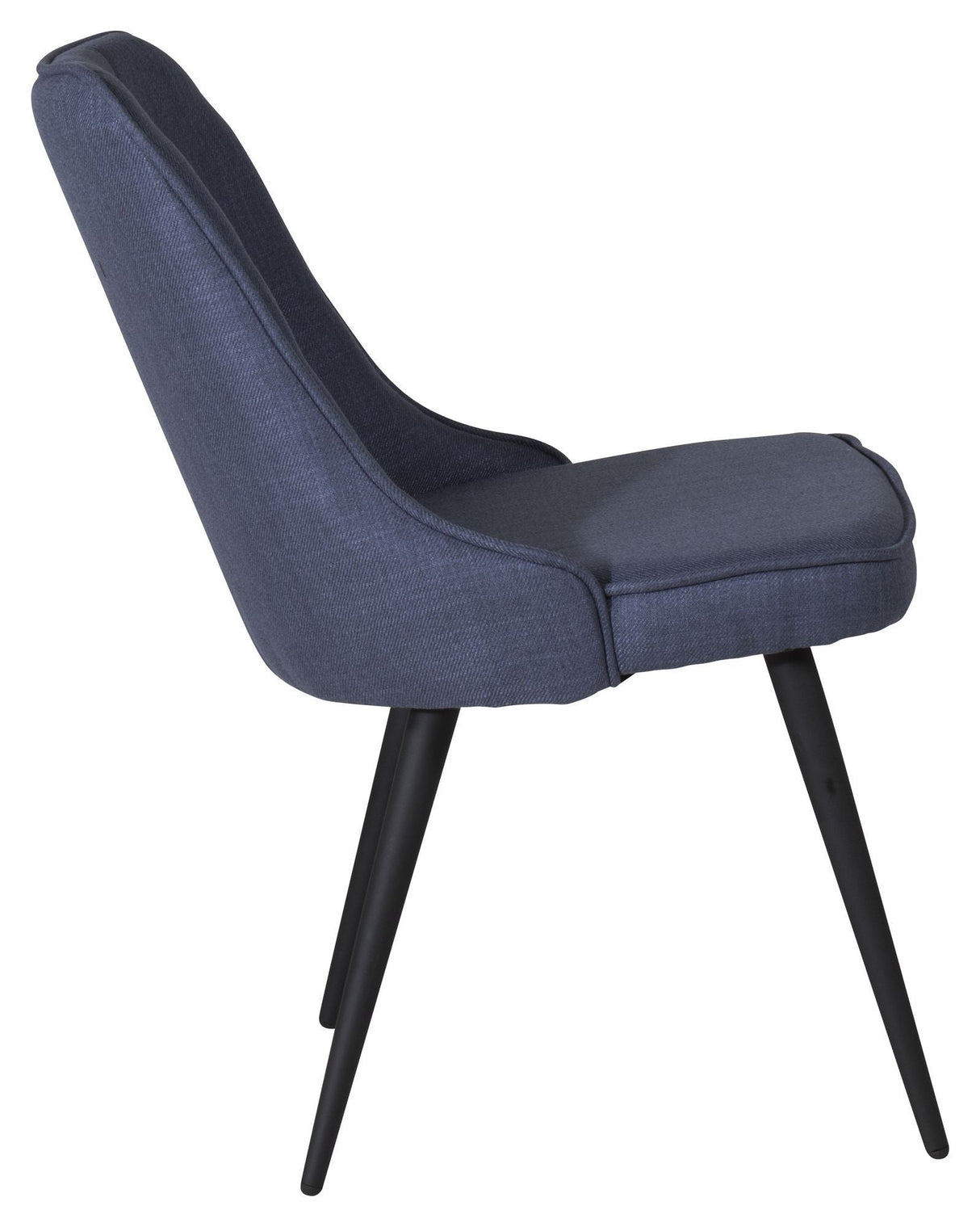 Velvet Delux Dining chair, Blue, Black metal legs