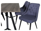 Velvet Delux Dining chair, Blue, Black metal legs