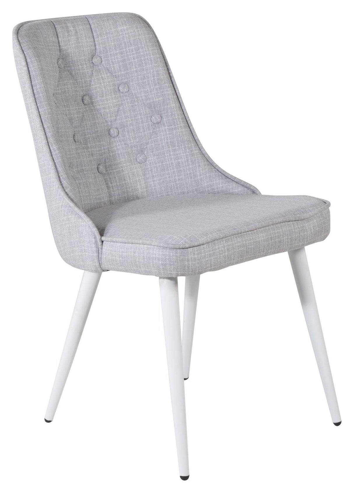 Velvet Delux Dining chair, Gray, White metal legs