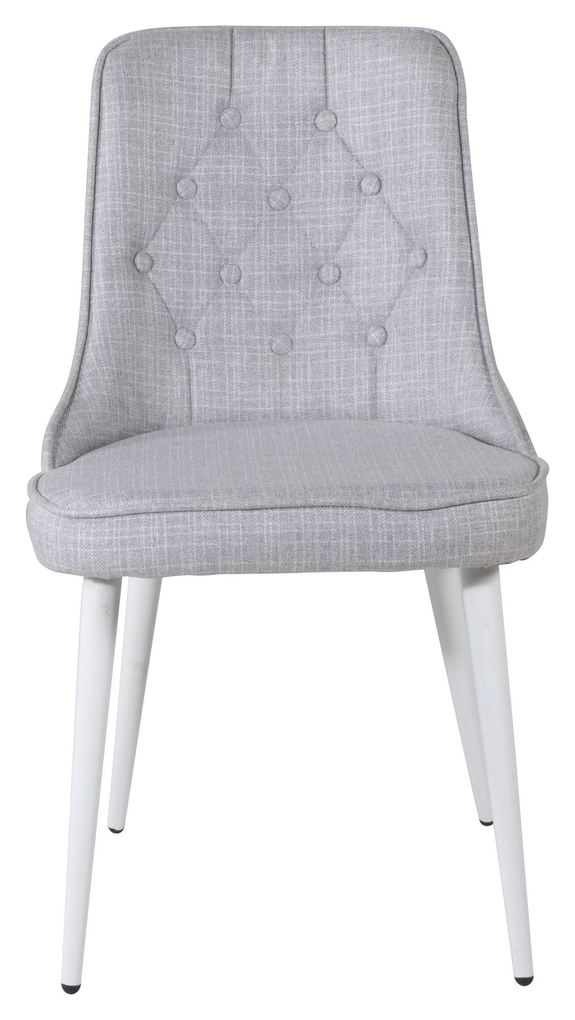 Velvet Delux Dining chair, Gray, White metal legs