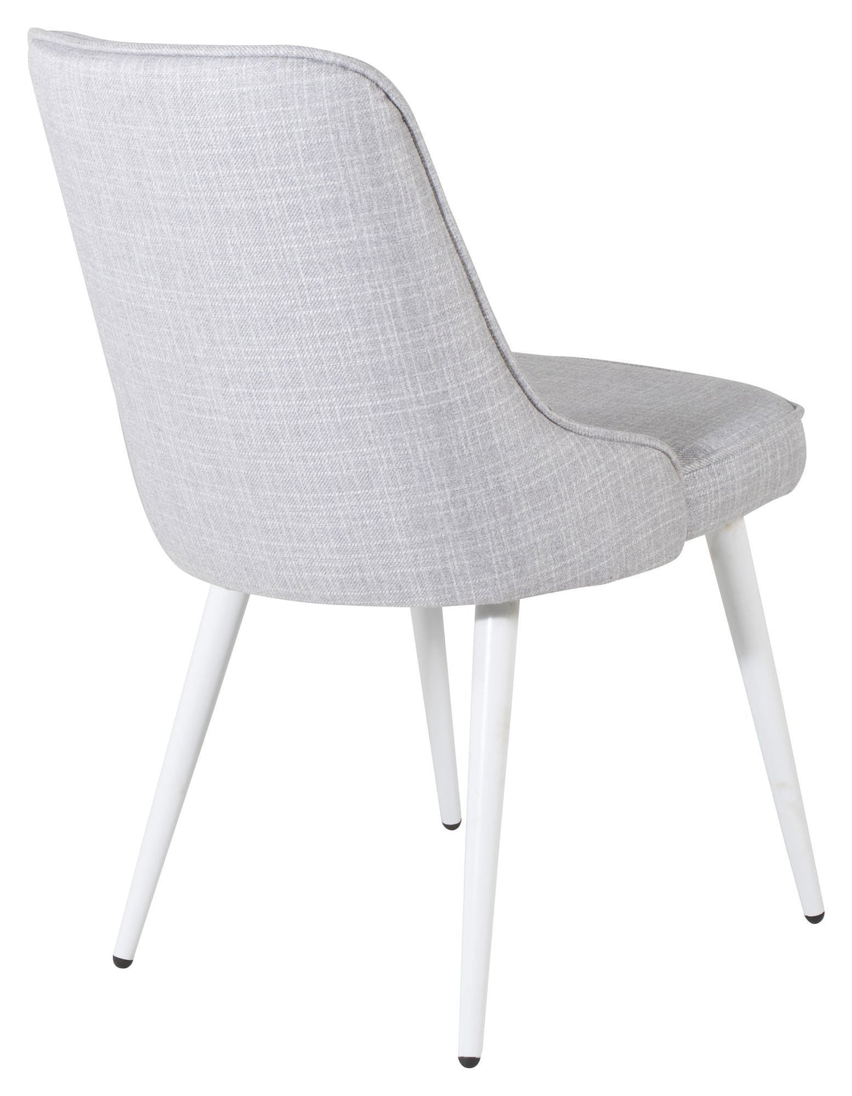 Velvet Delux Dining chair, Gray, White metal legs