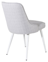 Velvet Delux Dining chair, Gray, White metal legs