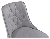 Velvet Delux Dining chair, Gray, White metal legs