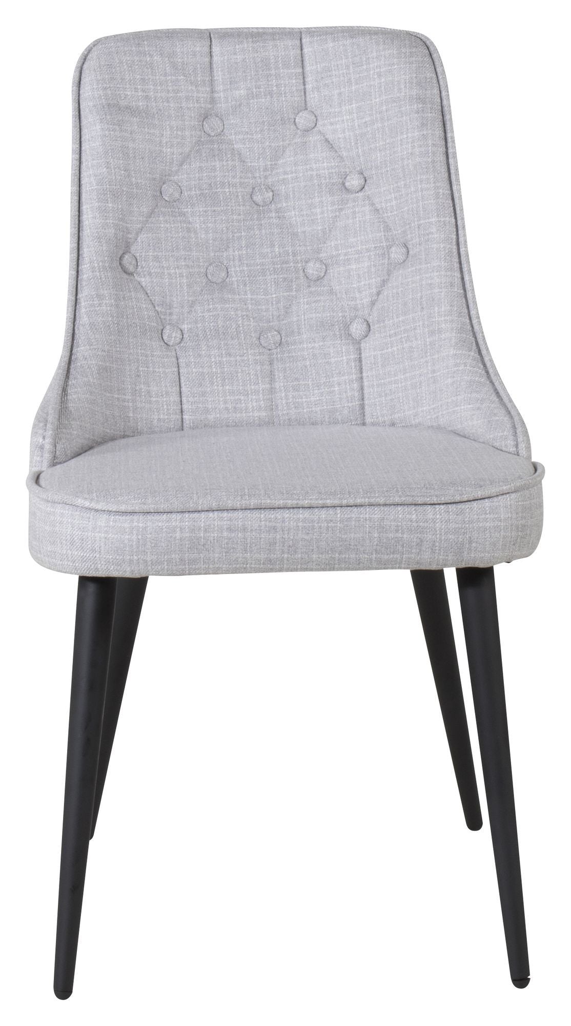 Velvet Delux Dining chair, Gray, Black metal legs