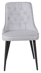 Velvet Delux Dining chair, Gray, Black metal legs