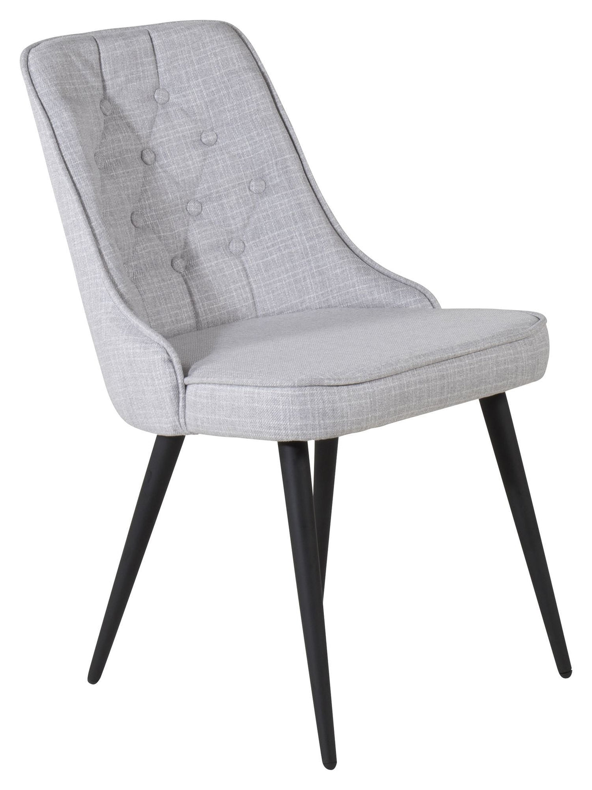 Velvet Delux Dining chair, Gray, Black metal legs