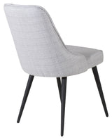 Velvet Delux Dining chair, Gray, Black metal legs