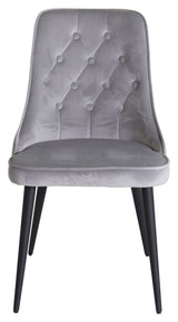 Velvet Deluxe Dining Chair, Gray Velvet