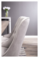 Velvet Deluxe Dining Chair, Gray Velvet