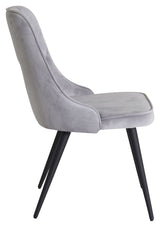 Velvet Deluxe Dining Chair, Gray Velvet