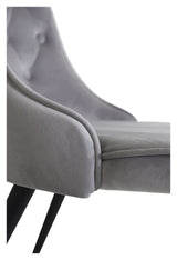 Velvet Deluxe Dining Chair, Gray Velvet