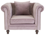 Velvet Armchair, Dusty Pink Velvet