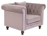 Velvet Armchair, Dusty Pink Velvet