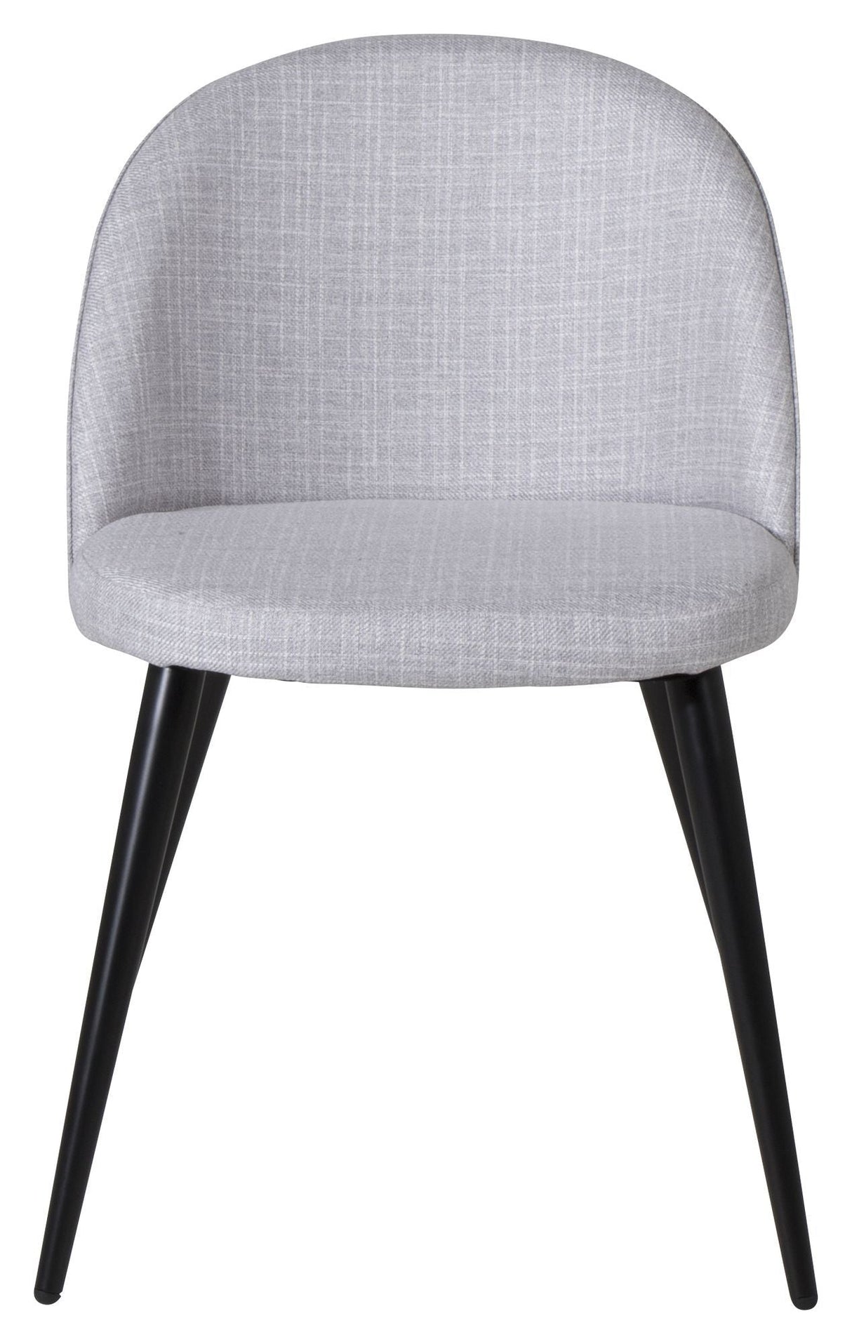 Velvet Dining chair, Gray, Black metal legs