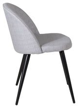 Velvet Dining chair, Gray, Black metal legs