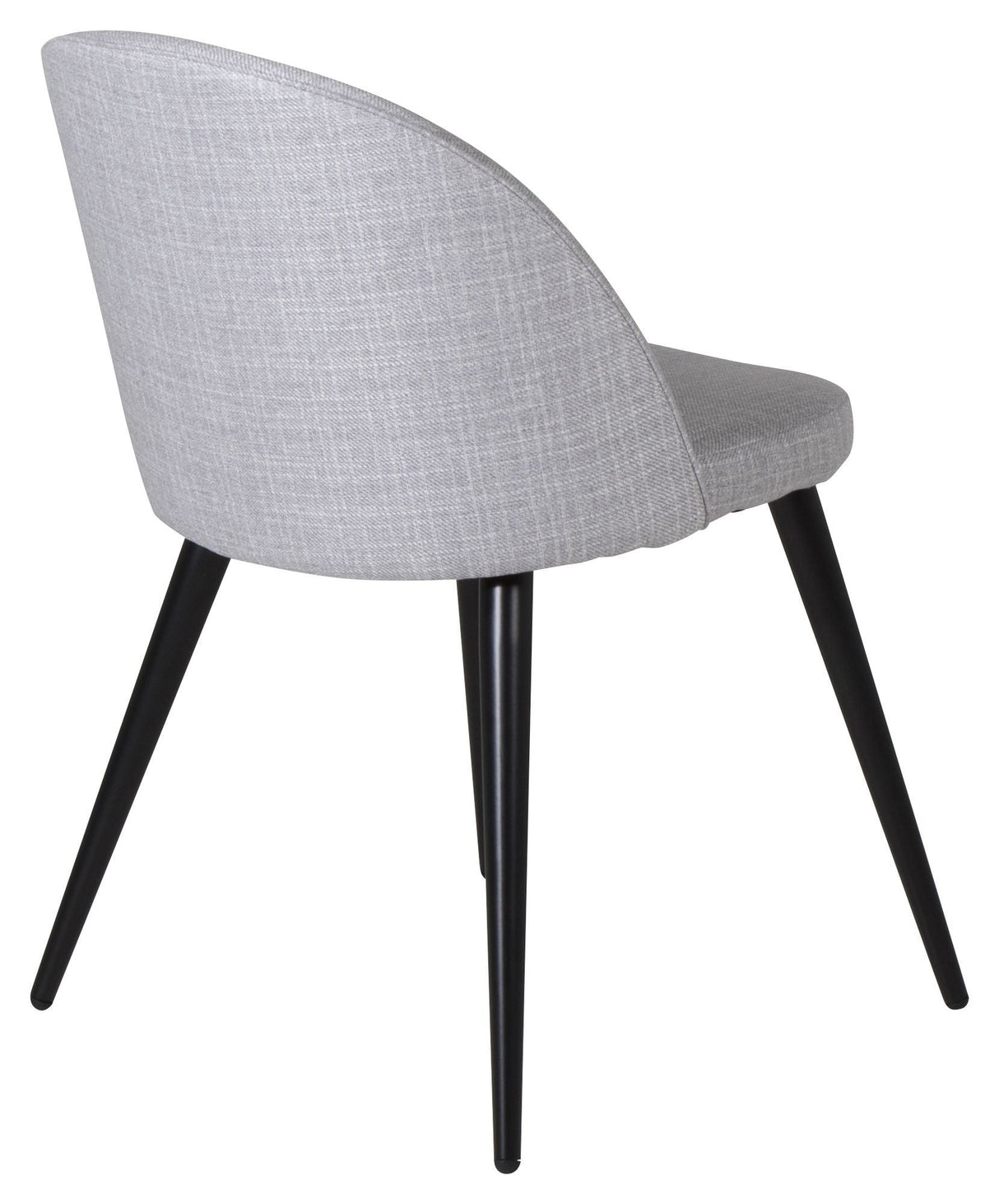 Velvet Dining chair, Gray, Black metal legs