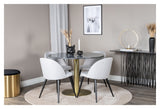 Velvet Dining chair, Gray, Black metal legs