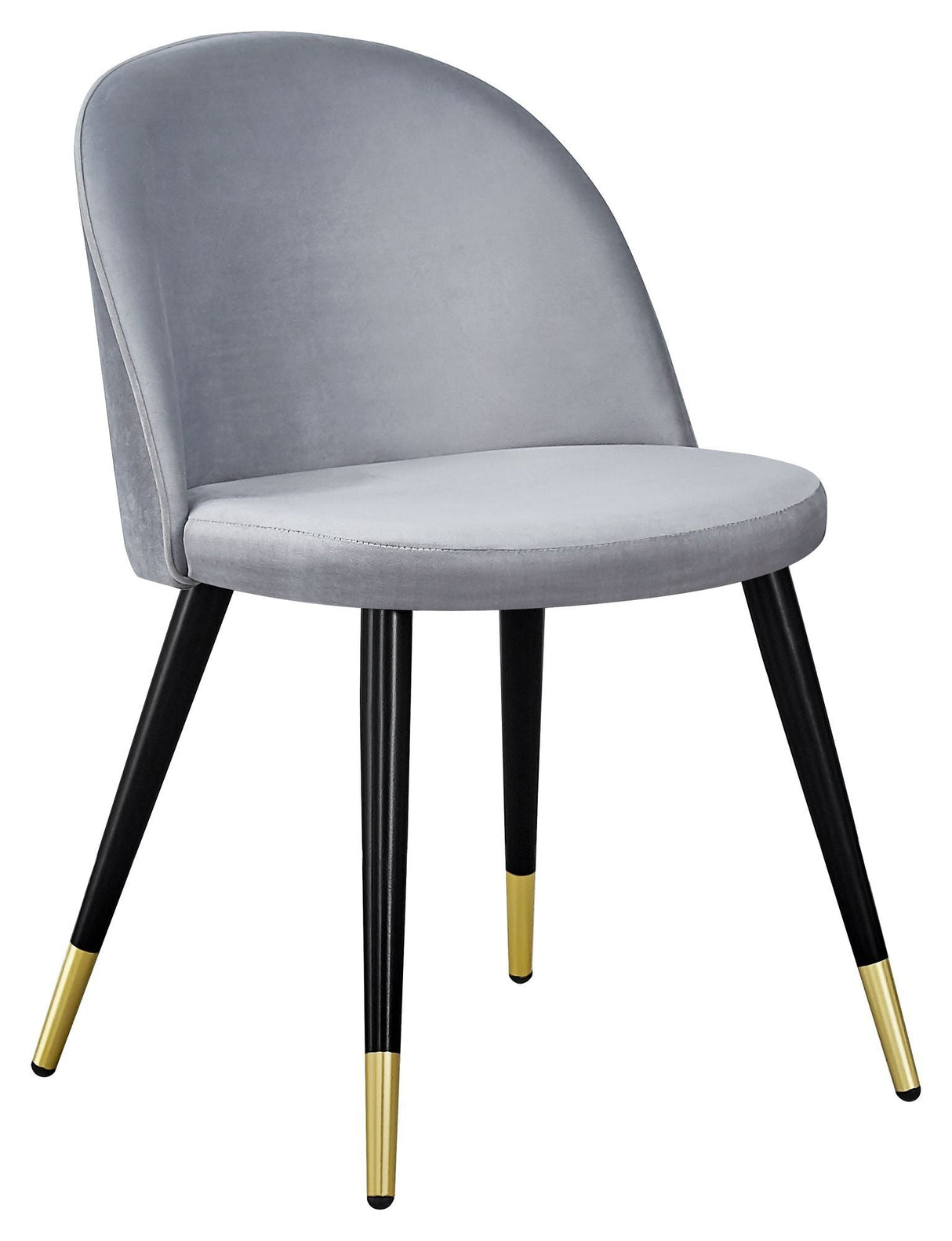 Velvet Dining chair, Gray velvet brass