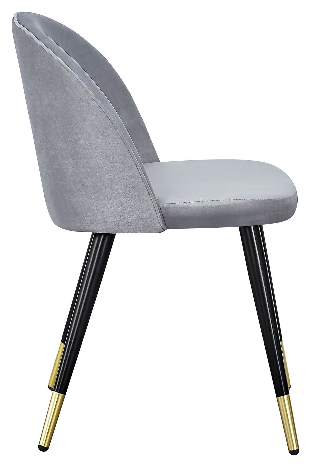 Velvet Dining chair, Gray velvet brass