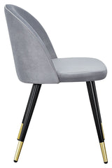 Velvet Dining chair, Gray velvet brass