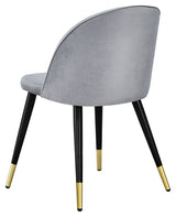 Velvet Dining chair, Gray velvet brass