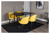 Velvet Dining Chair, Yellow Velvet