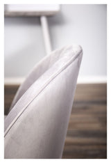 Velvet Dining Chair, Light Gray Velvet