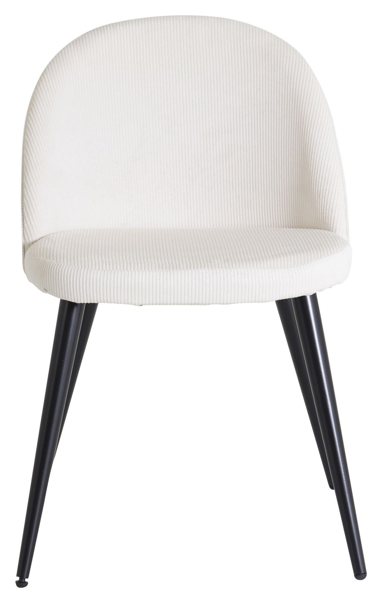 Velvet Dining chair, Off white velvet, black metal legs