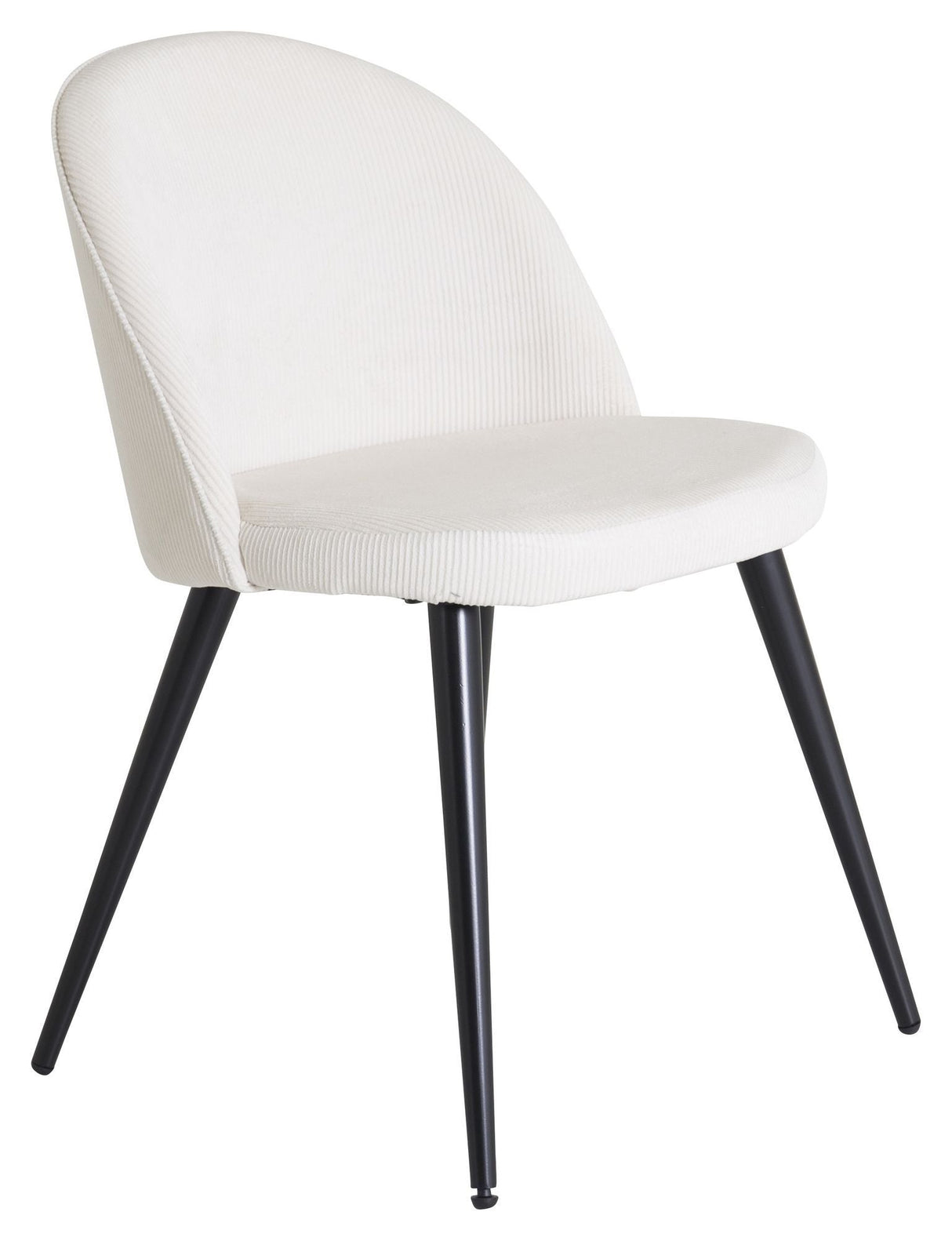 Velvet Dining chair, Off white velvet, black metal legs