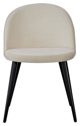 Velvet Dining Chair, Offwhite Velvet