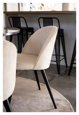 Velvet Dining Chair, Offwhite Velvet