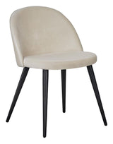 Velvet Dining Chair, Offwhite Velvet