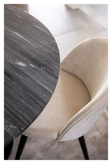 Velvet Dining Chair, Offwhite Velvet