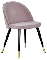 Velvet Dining chair, Rosa Velour, brass