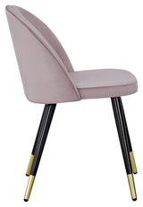 Velvet Dining chair, Rosa Velour, brass