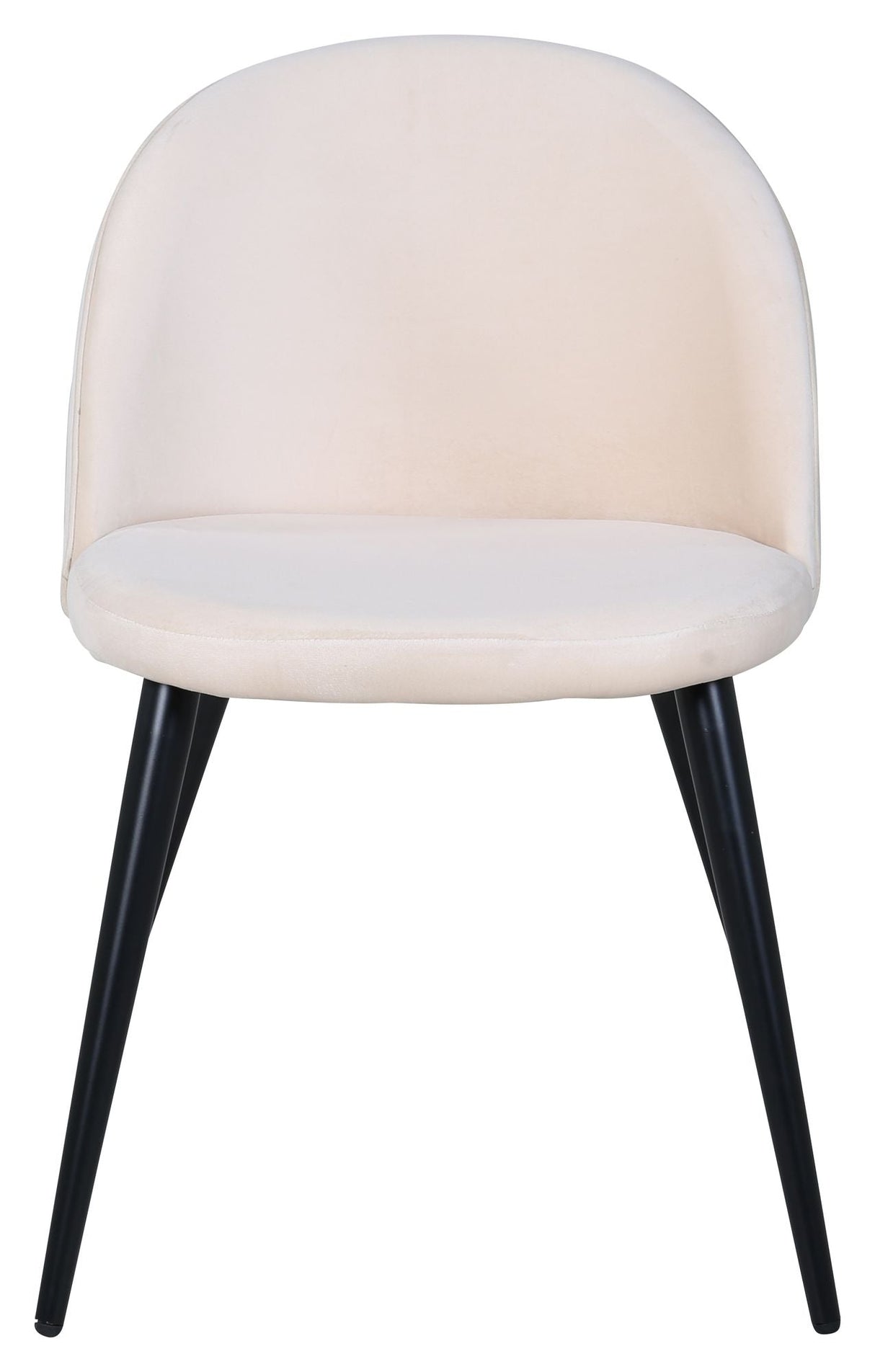 Velvet Stitches Dining Chair, Beige Velour/Black