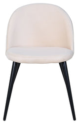 Velvet Stitches Dining Chair, Beige Velour/Black