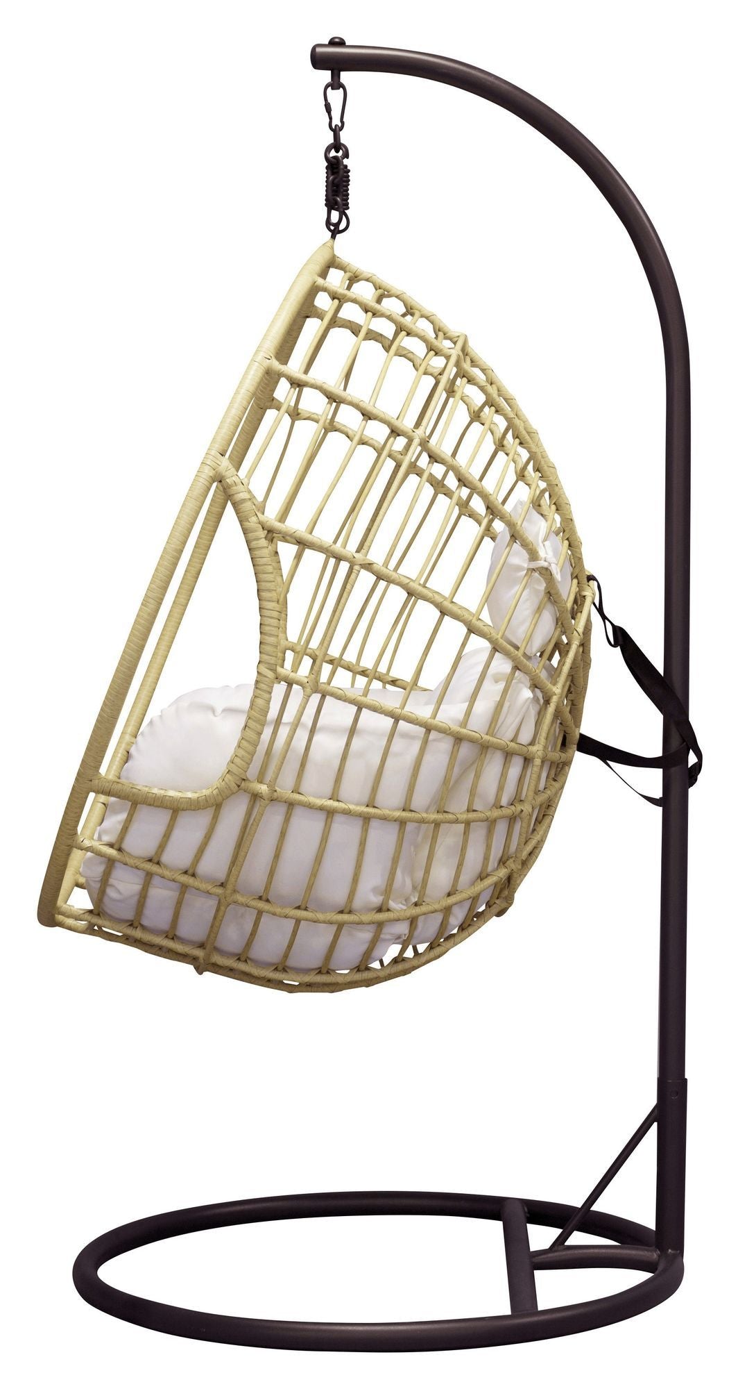 Viga, Hanging Chair, Black /Nature Merge/OffWhite Cushion