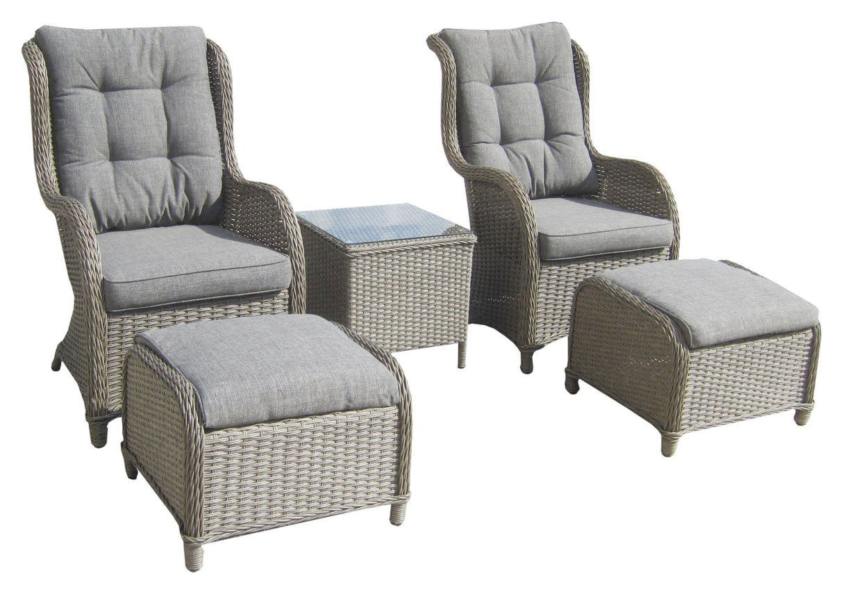 Vikelund Wicker Chairs Set, Gray w. Gray Cushion