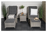 Vikelund Wicker Chairs Set, Gray w. Gray Cushion