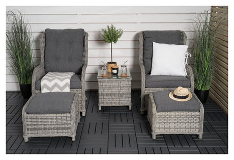 Vikelund Wicker Chairs Set, Gray w. Gray Cushion