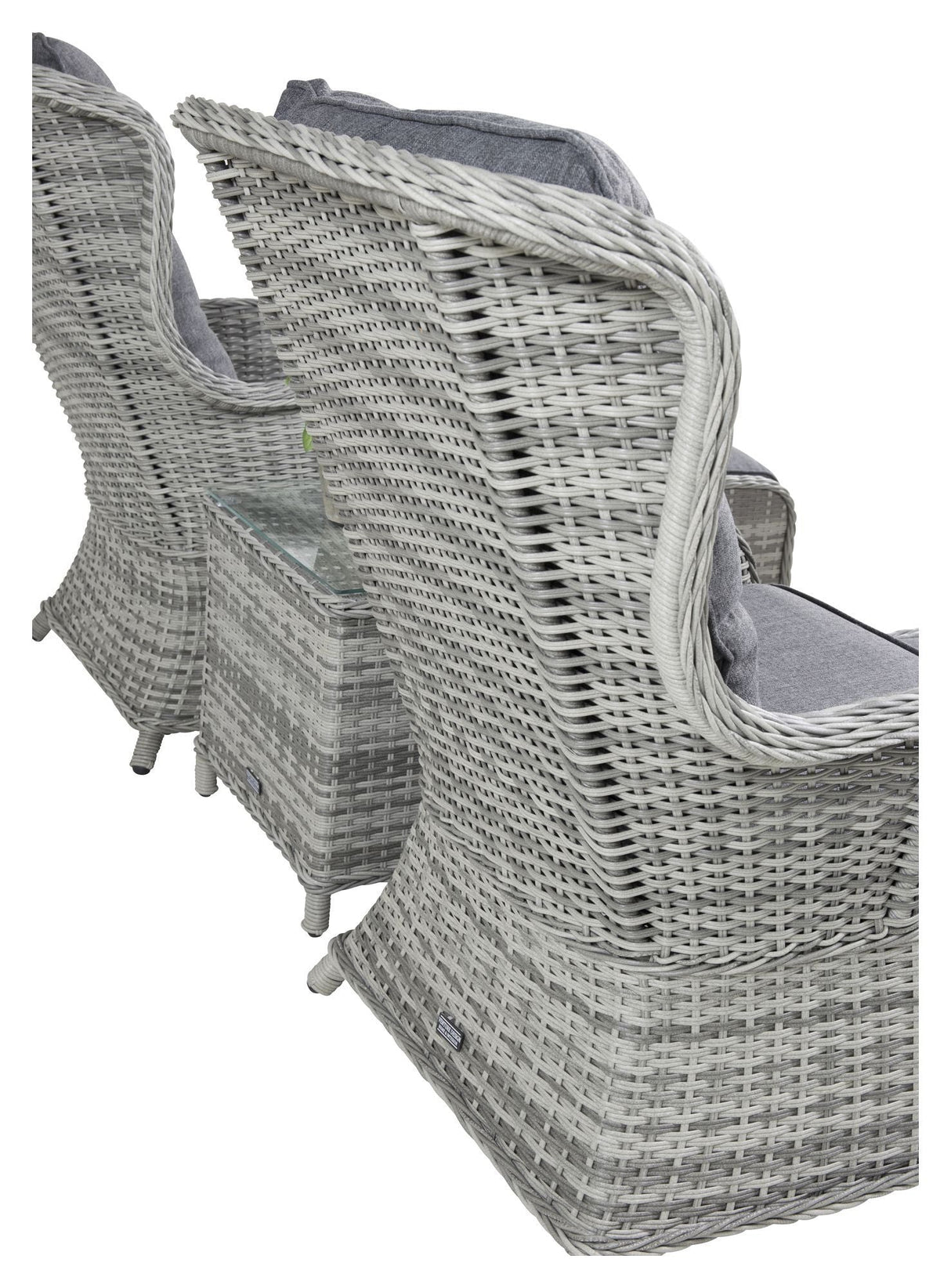 Vikelund Wicker Chairs Set, Gray w. Gray Cushion