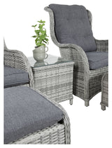 Vikelund Wicker Chairs Set, Gray w. Gray Cushion