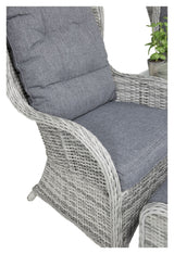 Vikelund Wicker Chairs Set, Gray w. Gray Cushion