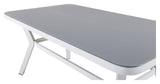 Virya Garden Table, White Alu w. Gray glass, 160x90