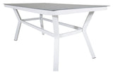 Virya Garden Table, White Alu w. Gray glass, 160x90