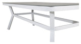 Virya Garden table, White w. gray glass