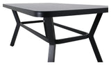 Virya Garden Table, Black Alu w. Gray glass, 160x90