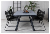 Virya Garden Table, Black Alu w. Gray glass, 200x100